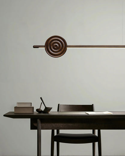 Erhu Wood Chandelier - Elegant Design with Adjustable Brightness
