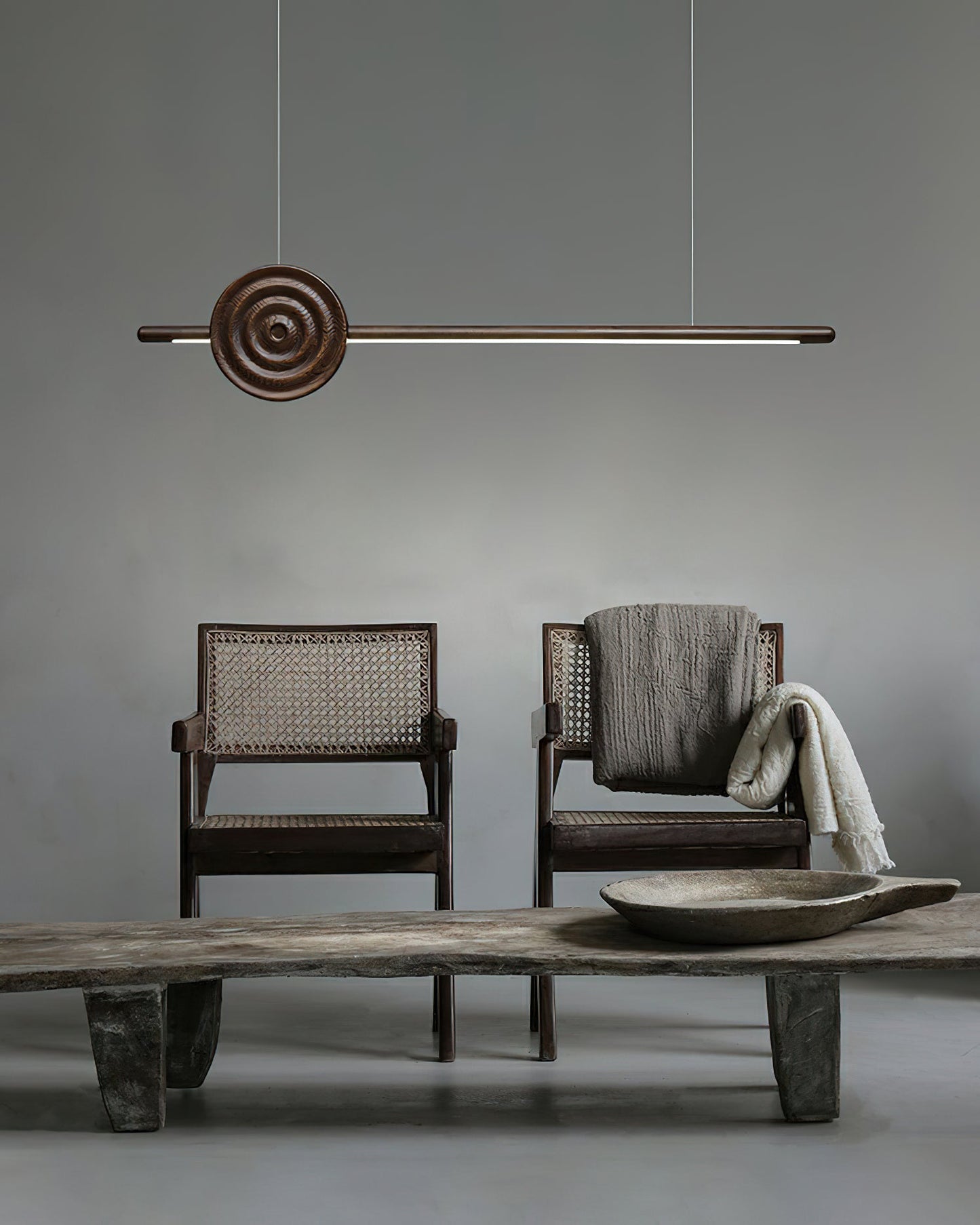 Erhu Wood Chandelier - Elegant Design with Adjustable Brightness