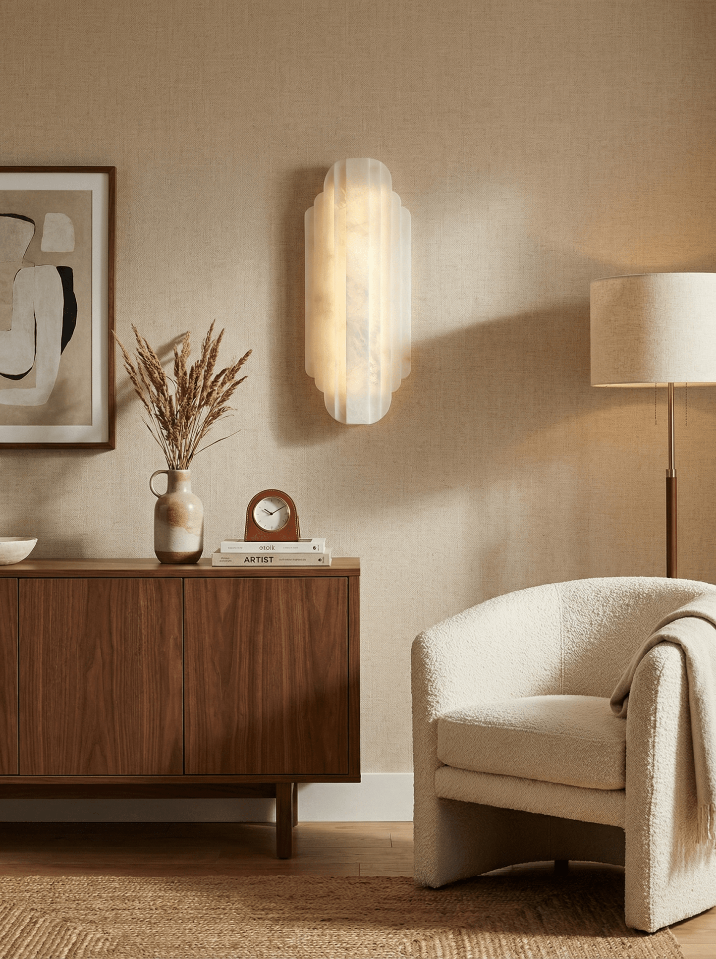 Estelle Alabaster Wall Sconce - Elegant Design with Soft Glow Lighting