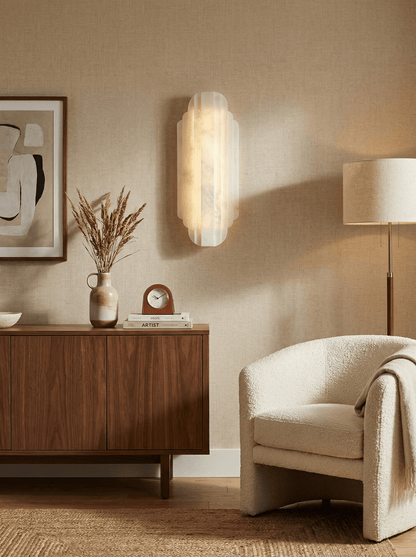 Estelle Alabaster Wall Sconce - Elegant Design with Soft Glow Lighting