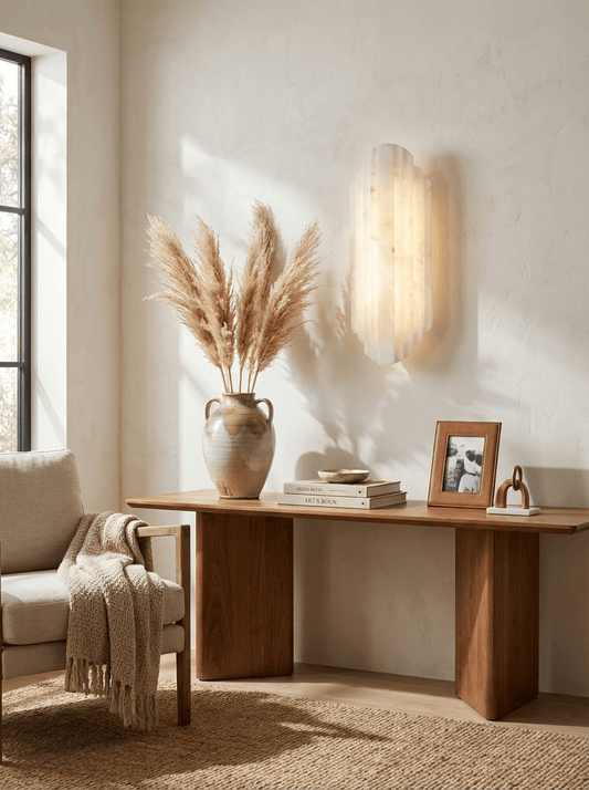Estelle Alabaster Wall Sconce - Elegant Design with Soft Glow Lighting