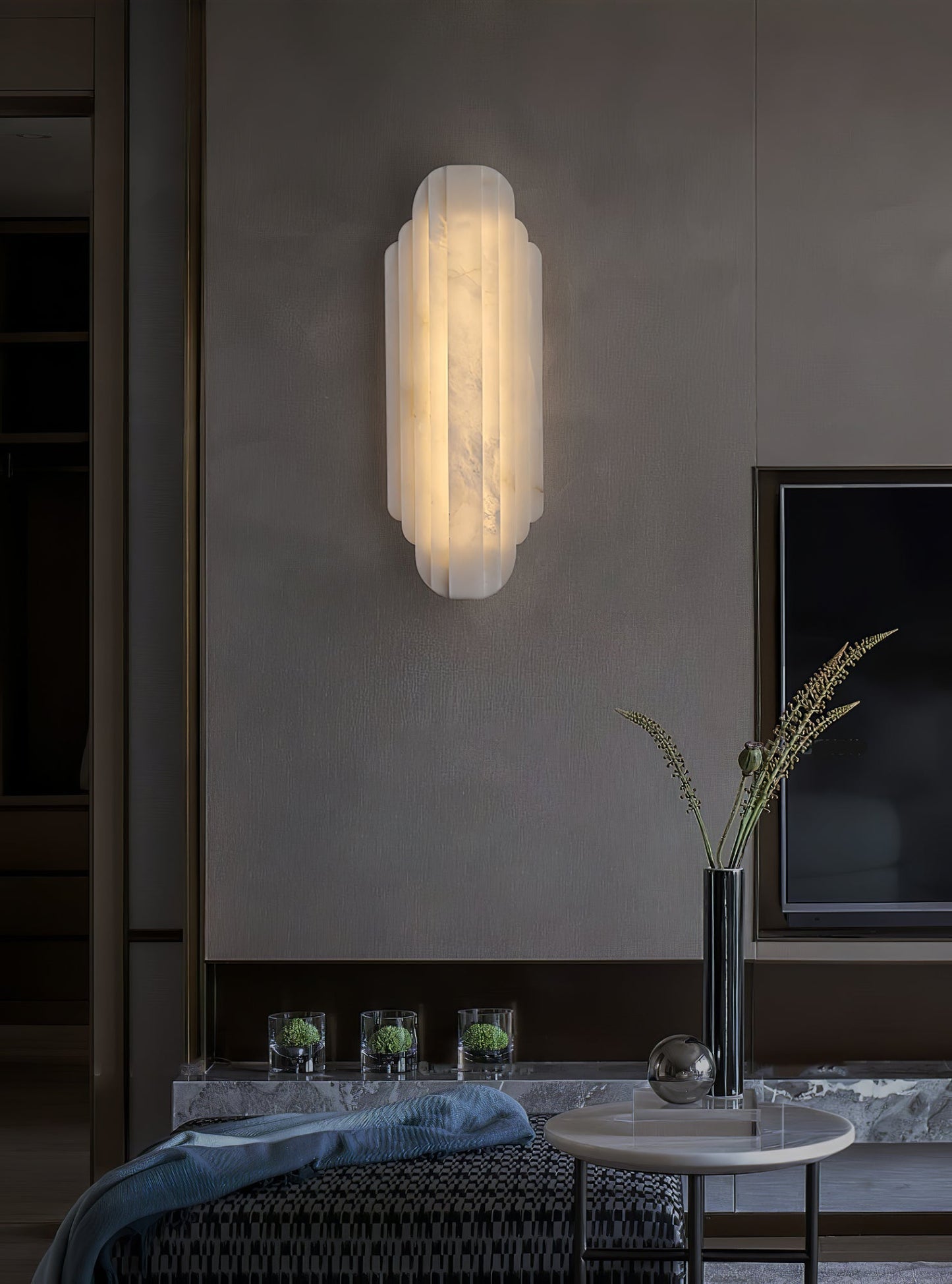 Estelle Alabaster Wall Sconce - Elegant Design with Soft Glow Lighting