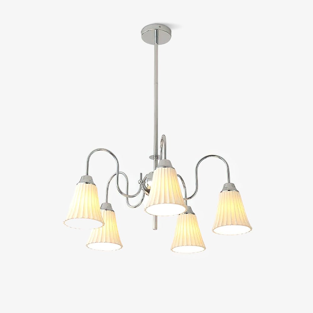 Esther Crystal Chandelier - Elegant Lighting with Adjustable Height &