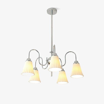 Esther Crystal Chandelier - Elegant Lighting with Adjustable Height &