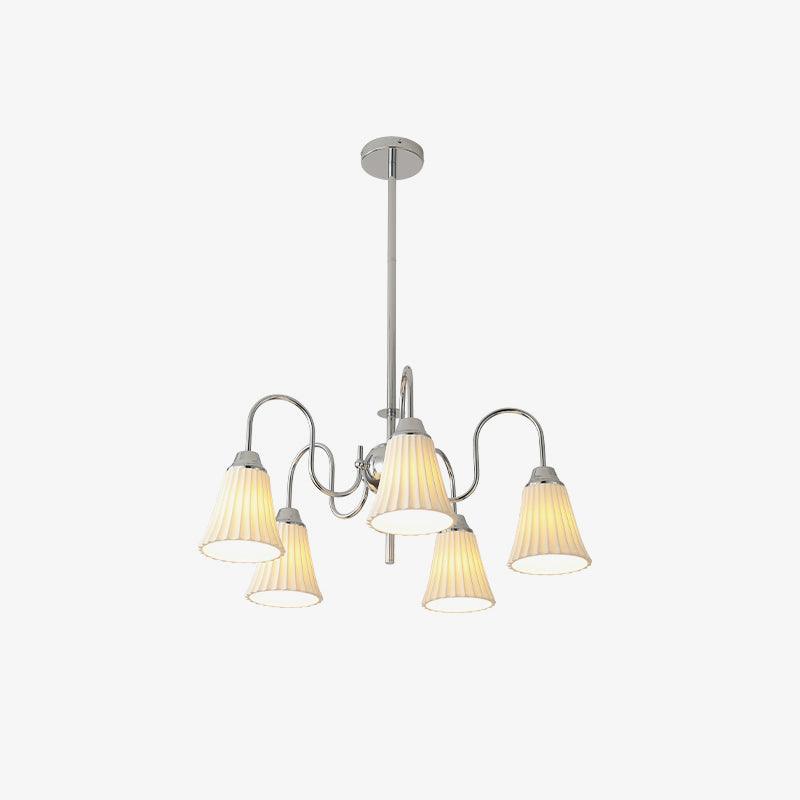 Esther Crystal Chandelier - Elegant Lighting with Adjustable Height &