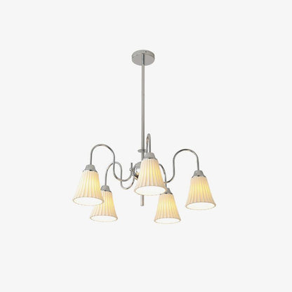 Esther Crystal Chandelier - Elegant Lighting with Adjustable Height &