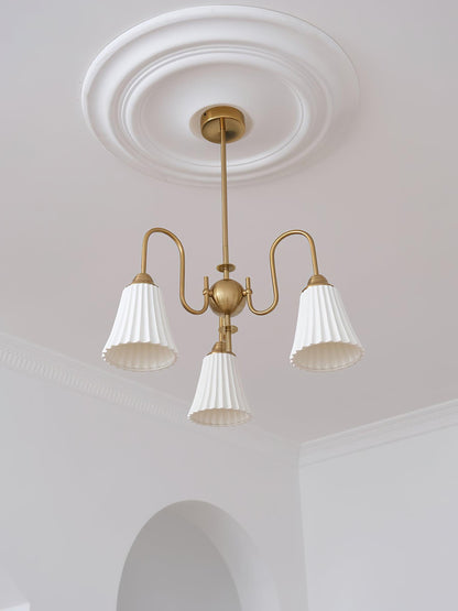 Esther Crystal Chandelier - Elegant Lighting with Adjustable Height &