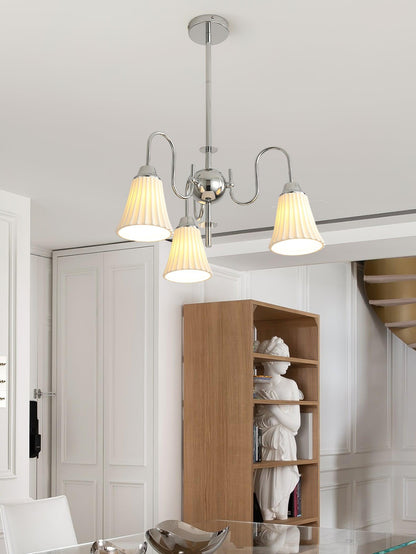 Esther Crystal Chandelier - Elegant Lighting with Adjustable Height &