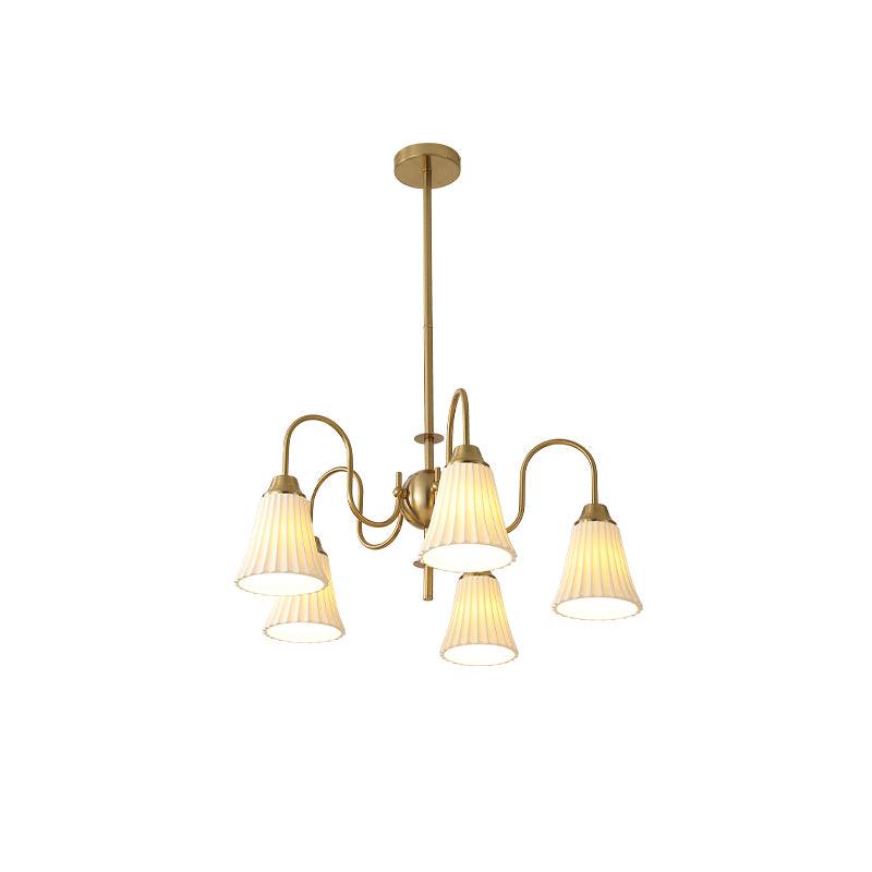 Esther Crystal Chandelier - Elegant Lighting with Adjustable Height &