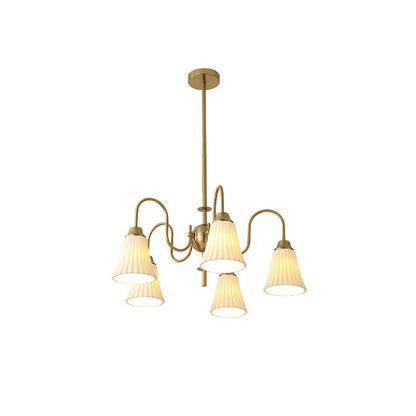 Esther Crystal Chandelier - Elegant Lighting with Adjustable Height &