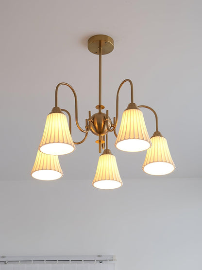 Esther Crystal Chandelier - Elegant Lighting with Adjustable Height &