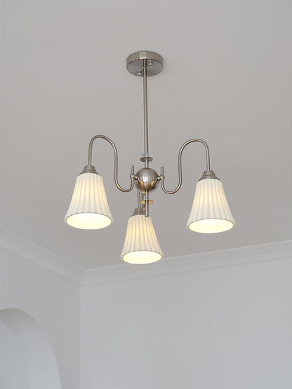 Esther Crystal Chandelier - Elegant Lighting with Adjustable Height &