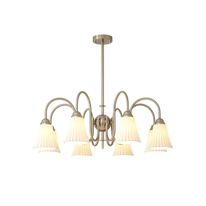 Esther Crystal Chandelier - Elegant Lighting with Adjustable Height &