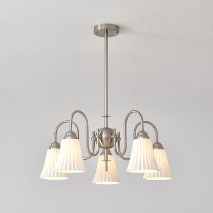 Esther Crystal Chandelier - Elegant Lighting with Adjustable Height &