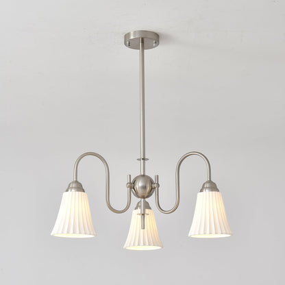 Esther Crystal Chandelier - Elegant Lighting with Adjustable Height &