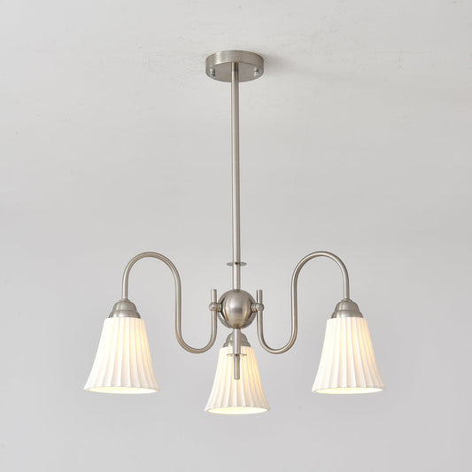 Esther Crystal Chandelier - Elegant Lighting with Adjustable Height &