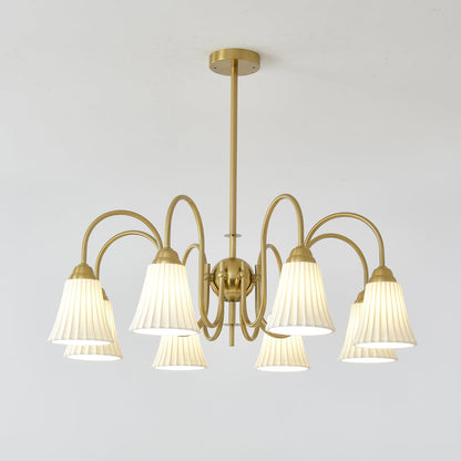 Esther Crystal Chandelier - Elegant Lighting with Adjustable Height &