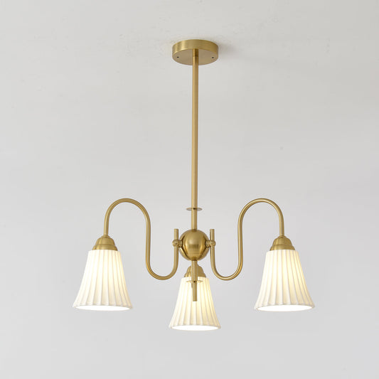 Esther Crystal Chandelier - Elegant Lighting with Adjustable Height &