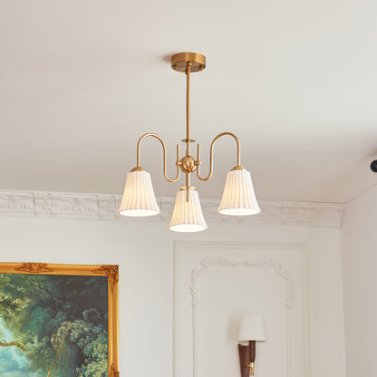 Esther Crystal Chandelier - Elegant Lighting with Adjustable Height &