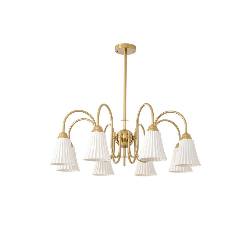 Esther Crystal Chandelier - Elegant Lighting with Adjustable Height &