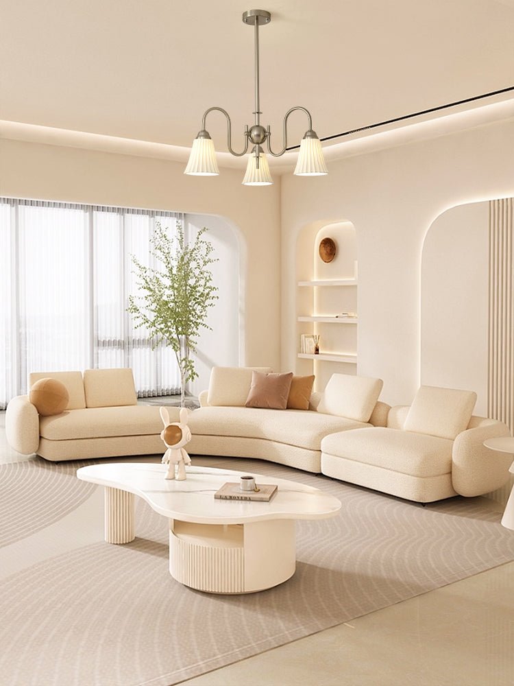 Esther Crystal Chandelier - Elegant Lighting with Adjustable Height &