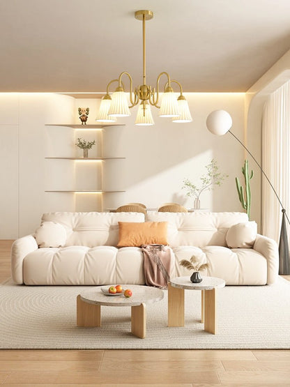 Esther Crystal Chandelier - Elegant Lighting with Adjustable Height &