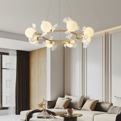 Gingko Orb Chandelier - Modern Design with Adjustable Brightness & LED