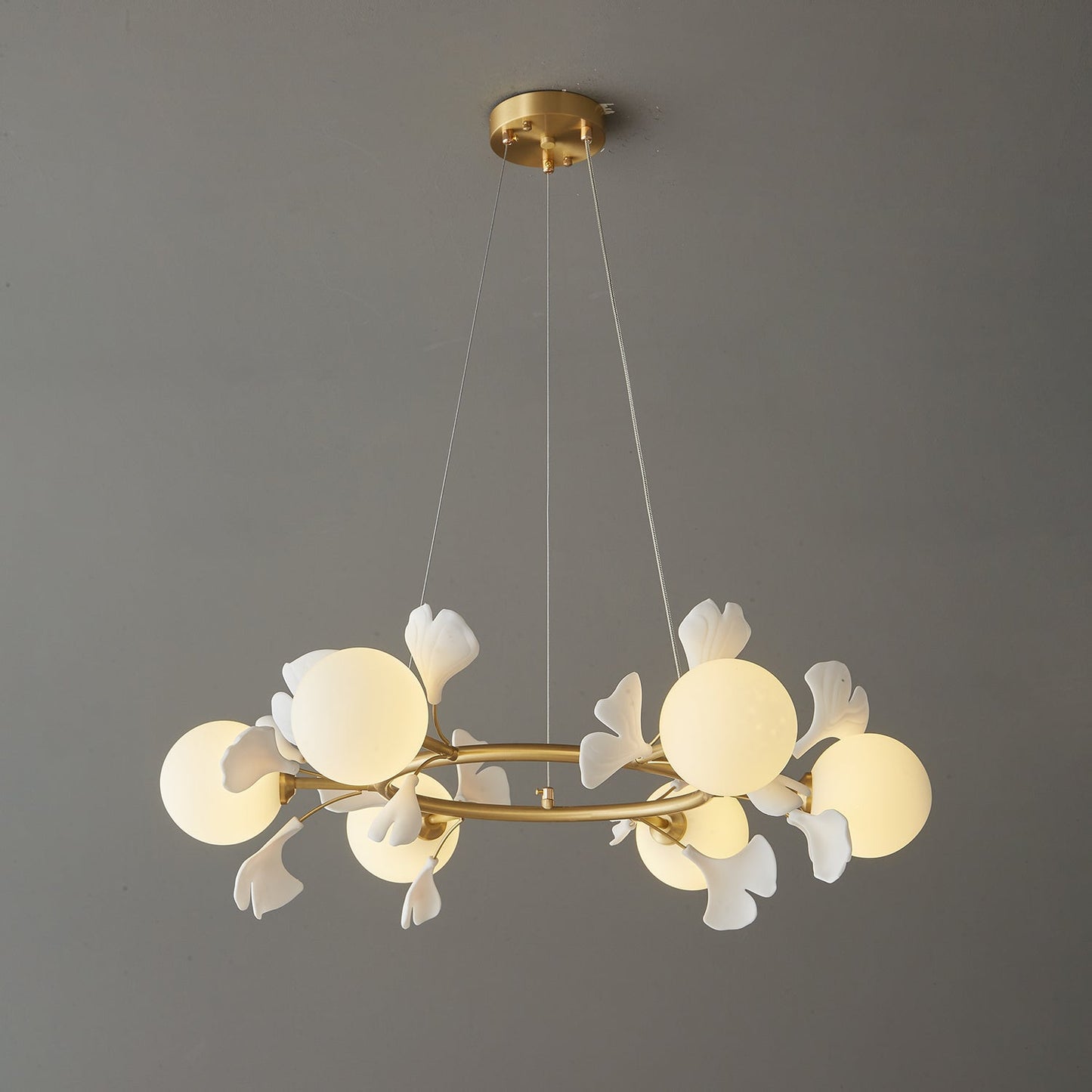 Gingko Orb Chandelier - Modern Design with Adjustable Brightness & LED