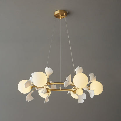Gingko Orb Chandelier - Modern Design with Adjustable Brightness & LED