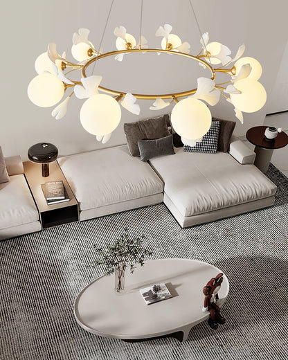 Gingko Orb Chandelier - Modern Design with Adjustable Brightness & LED