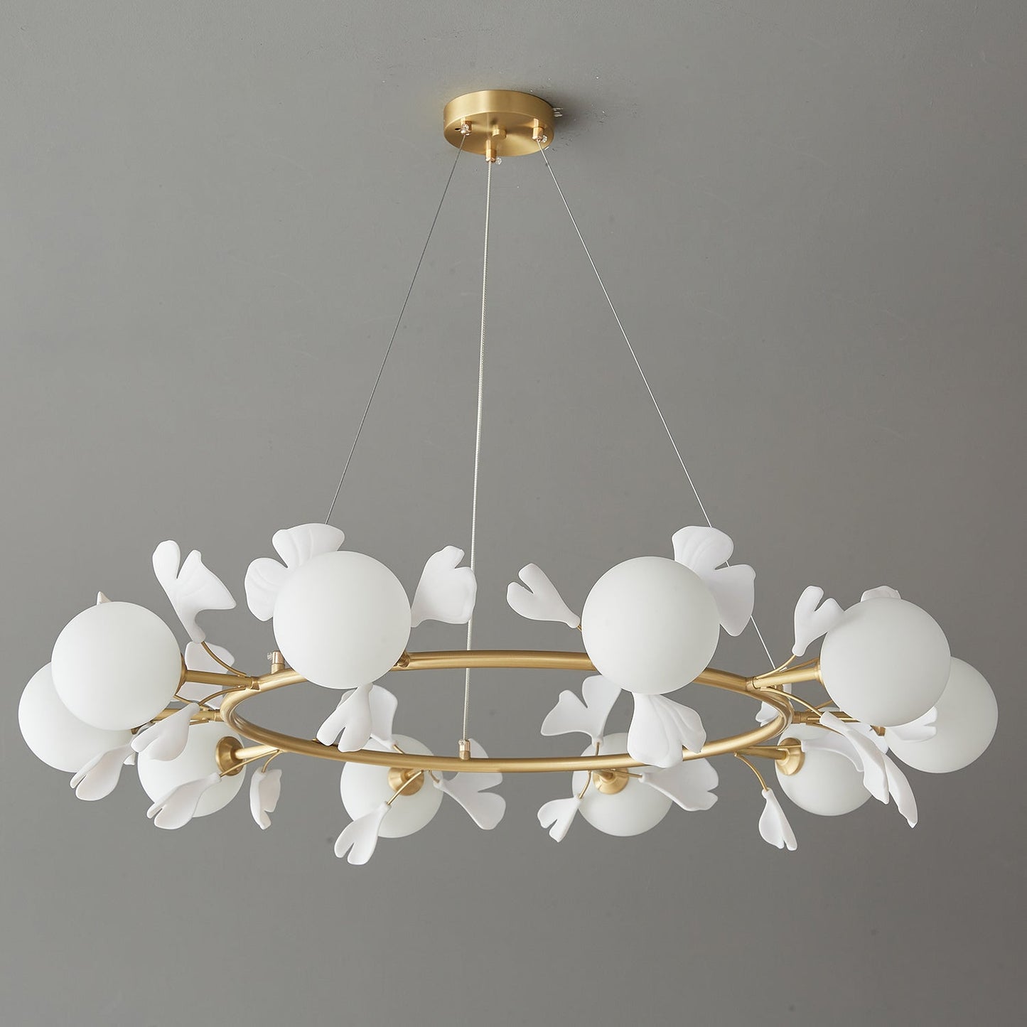 Gingko Orb Chandelier - Modern Design with Adjustable Brightness & LED
