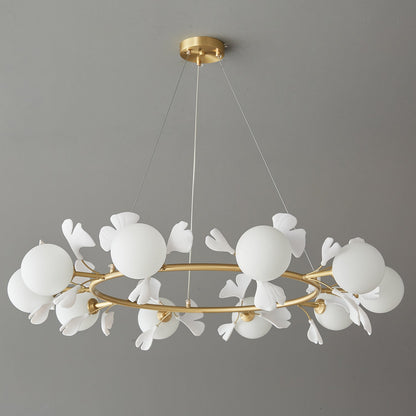 Gingko Orb Chandelier - Modern Design with Adjustable Brightness & LED