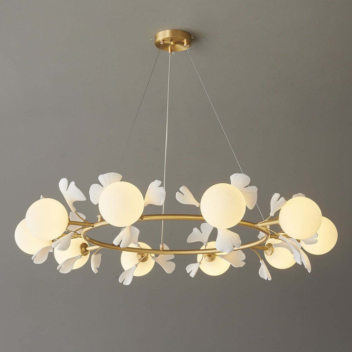 Gingko Orb Chandelier - Modern Design with Adjustable Brightness & LED