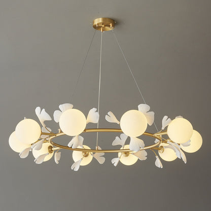 Gingko Orb Chandelier - Modern Design with Adjustable Brightness & LED
