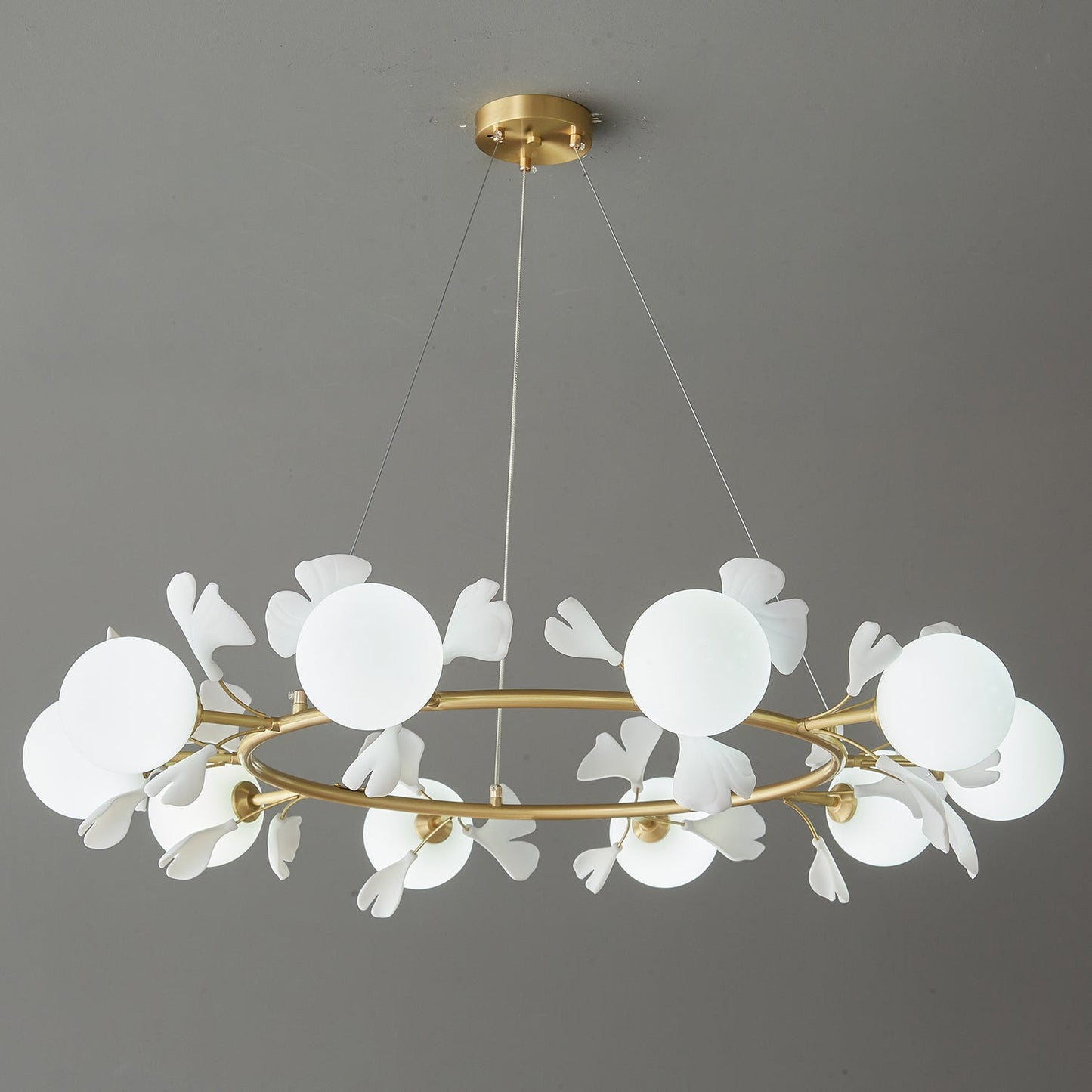 Gingko Orb Chandelier - Modern Design with Adjustable Brightness & LED