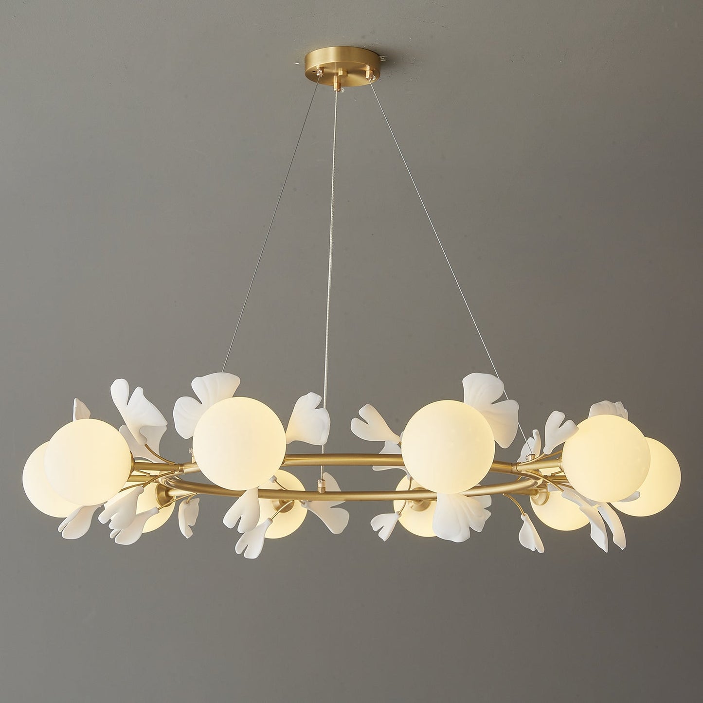 Gingko Orb Chandelier - Modern Design with Adjustable Brightness & LED