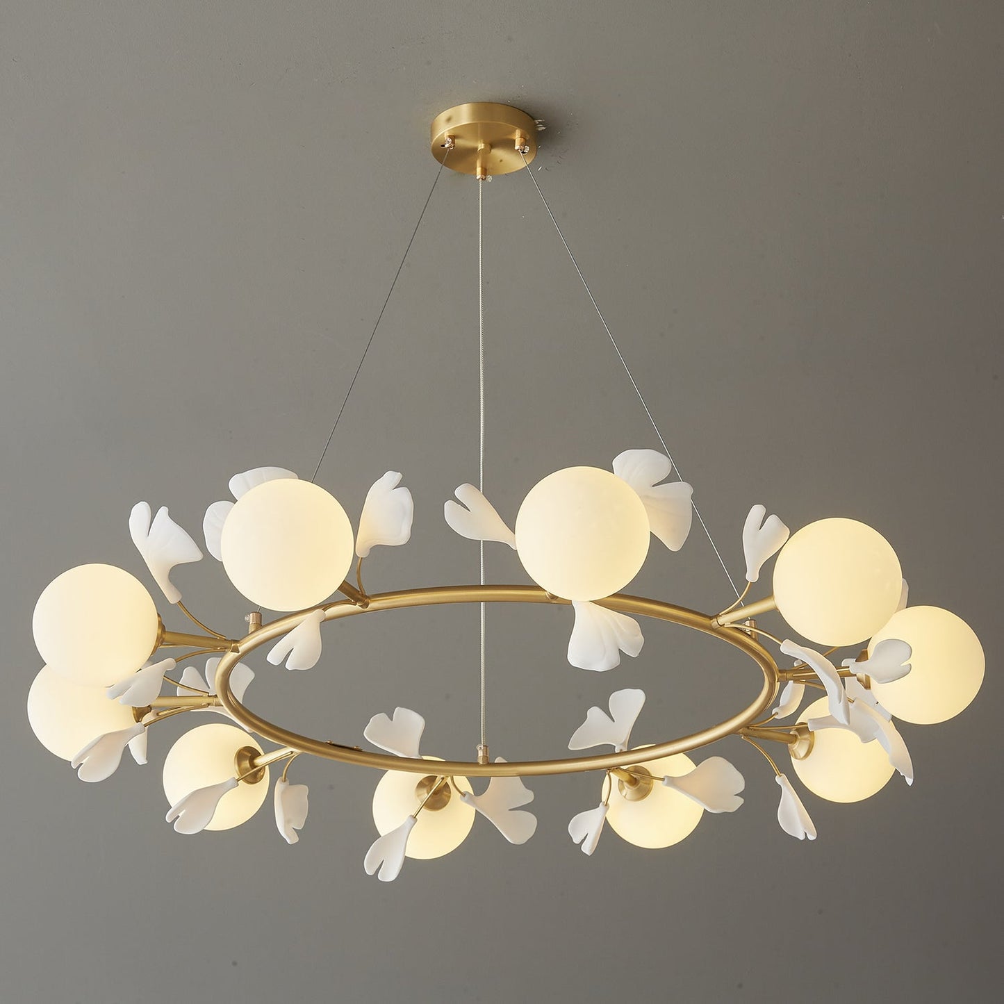 Gingko Orb Chandelier - Modern Design with Adjustable Brightness & LED