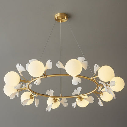Gingko Orb Chandelier - Modern Design with Adjustable Brightness & LED