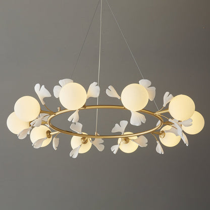 Gingko Orb Chandelier - Modern Design with Adjustable Brightness & LED