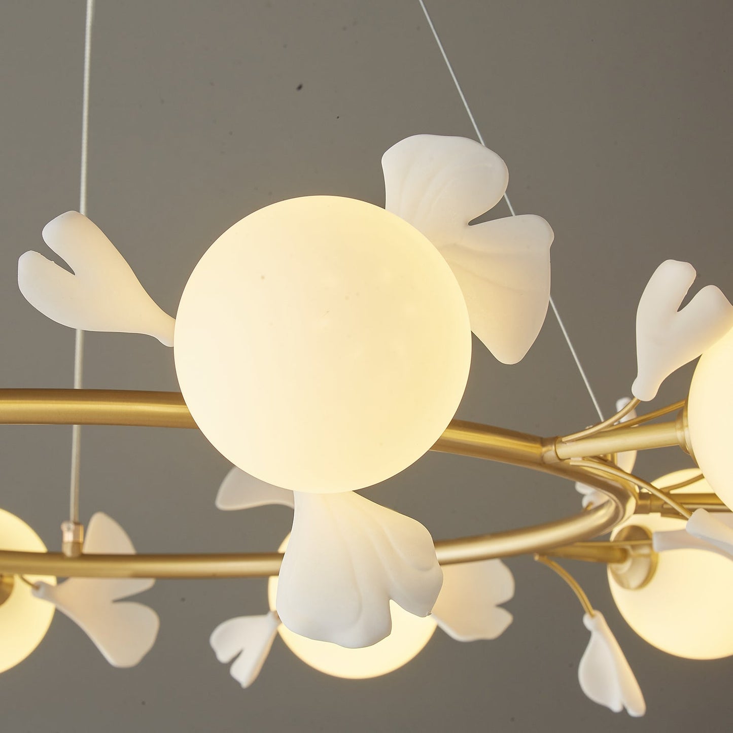 Gingko Orb Chandelier - Modern Design with Adjustable Brightness & LED