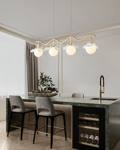 Gingko Orb Chandelier - Modern Design with Adjustable Brightness & LED