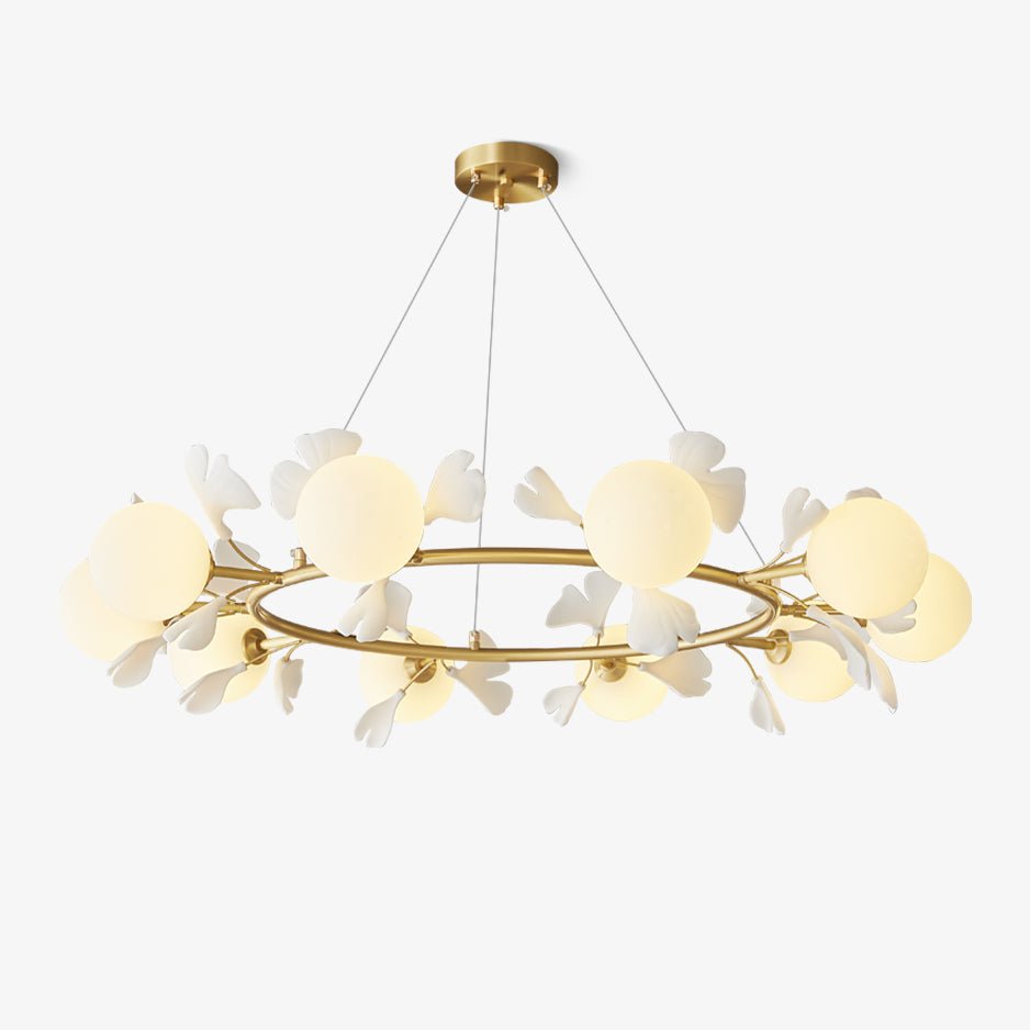 Gingko Orb Chandelier - Modern Design with Adjustable Brightness & LED