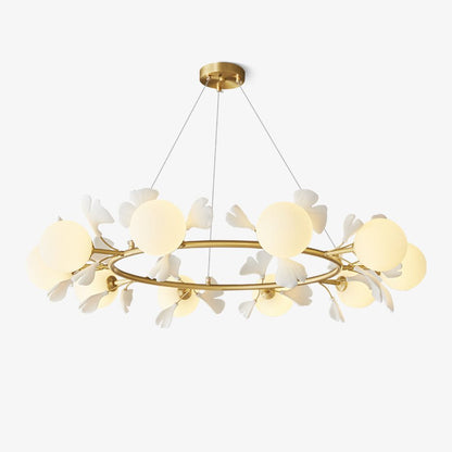 Gingko Orb Chandelier - Modern Design with Adjustable Brightness & LED