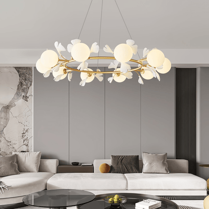 Gingko Orb Chandelier - Modern Design with Adjustable Brightness & LED