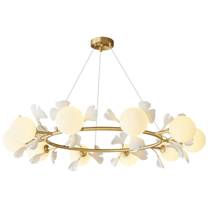 Gingko Orb Chandelier - Modern Design with Adjustable Brightness & LED