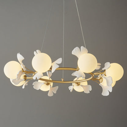 Gingko Orb Chandelier - Modern Design with Adjustable Brightness & LED