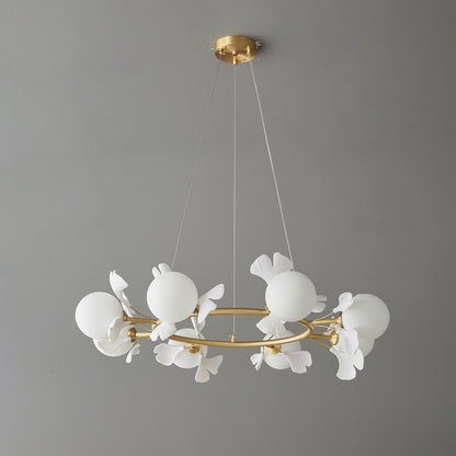 Gingko Orb Chandelier - Modern Design with Adjustable Brightness & LED