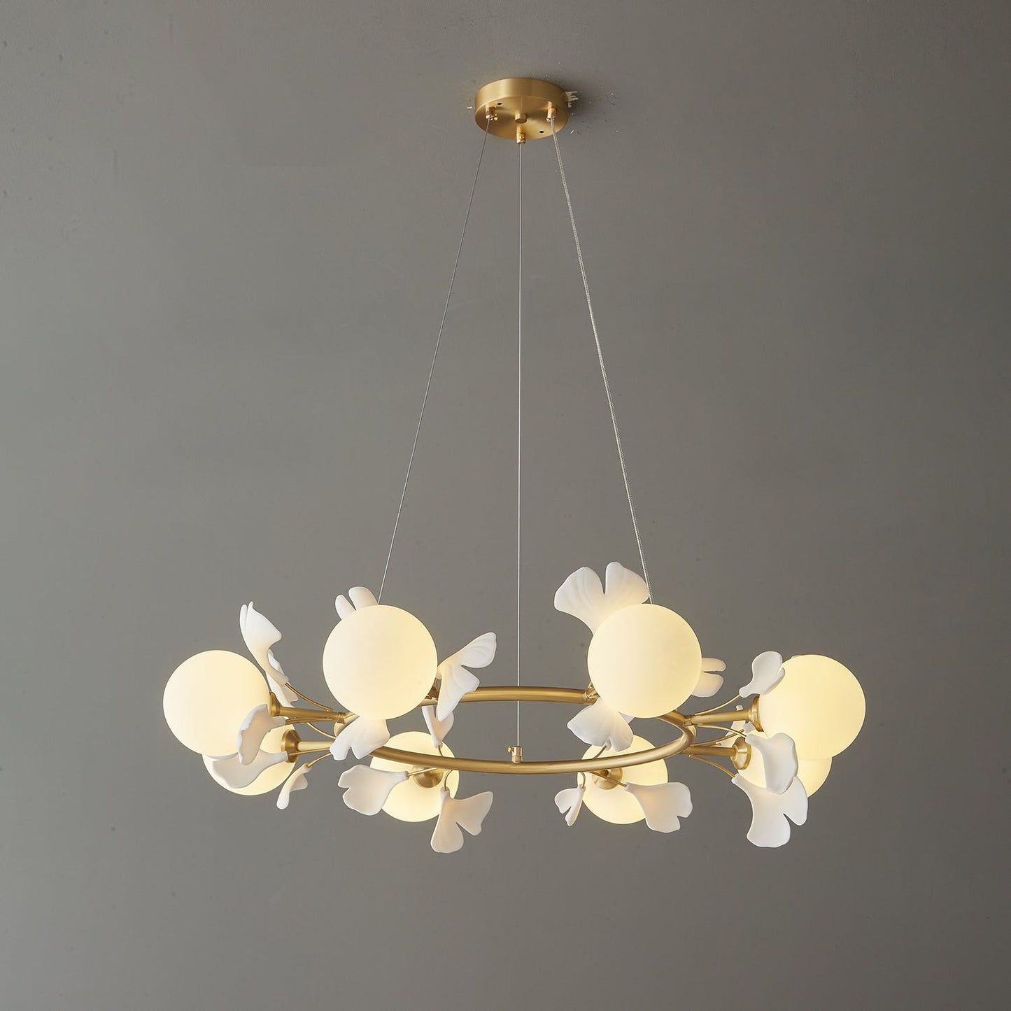 Gingko Orb Chandelier - Modern Design with Adjustable Brightness & LED