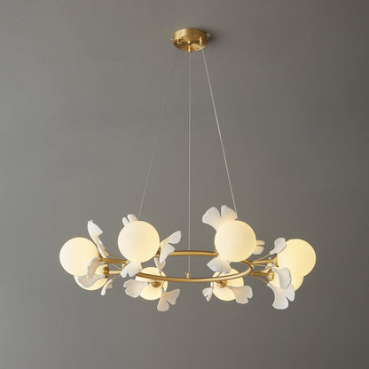Gingko Orb Chandelier - Modern Design with Adjustable Brightness & LED