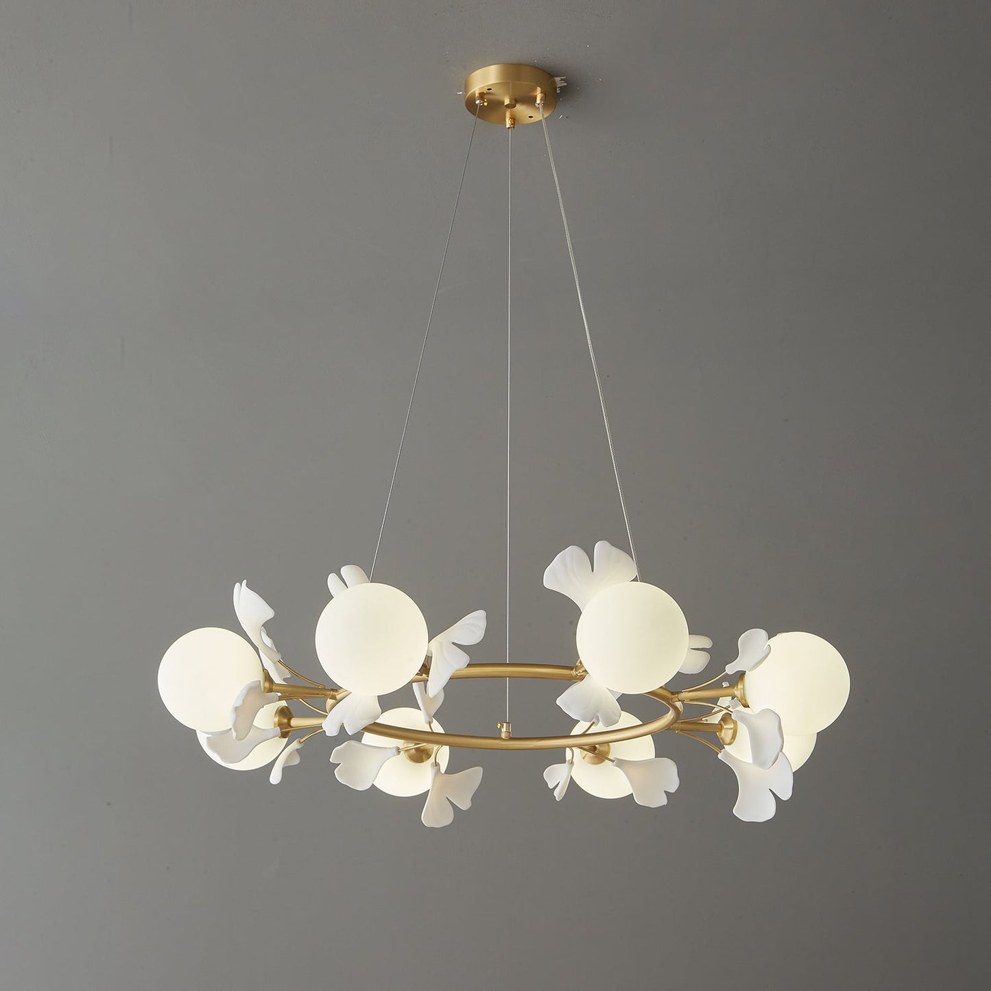 Gingko Orb Chandelier - Modern Design with Adjustable Brightness & LED